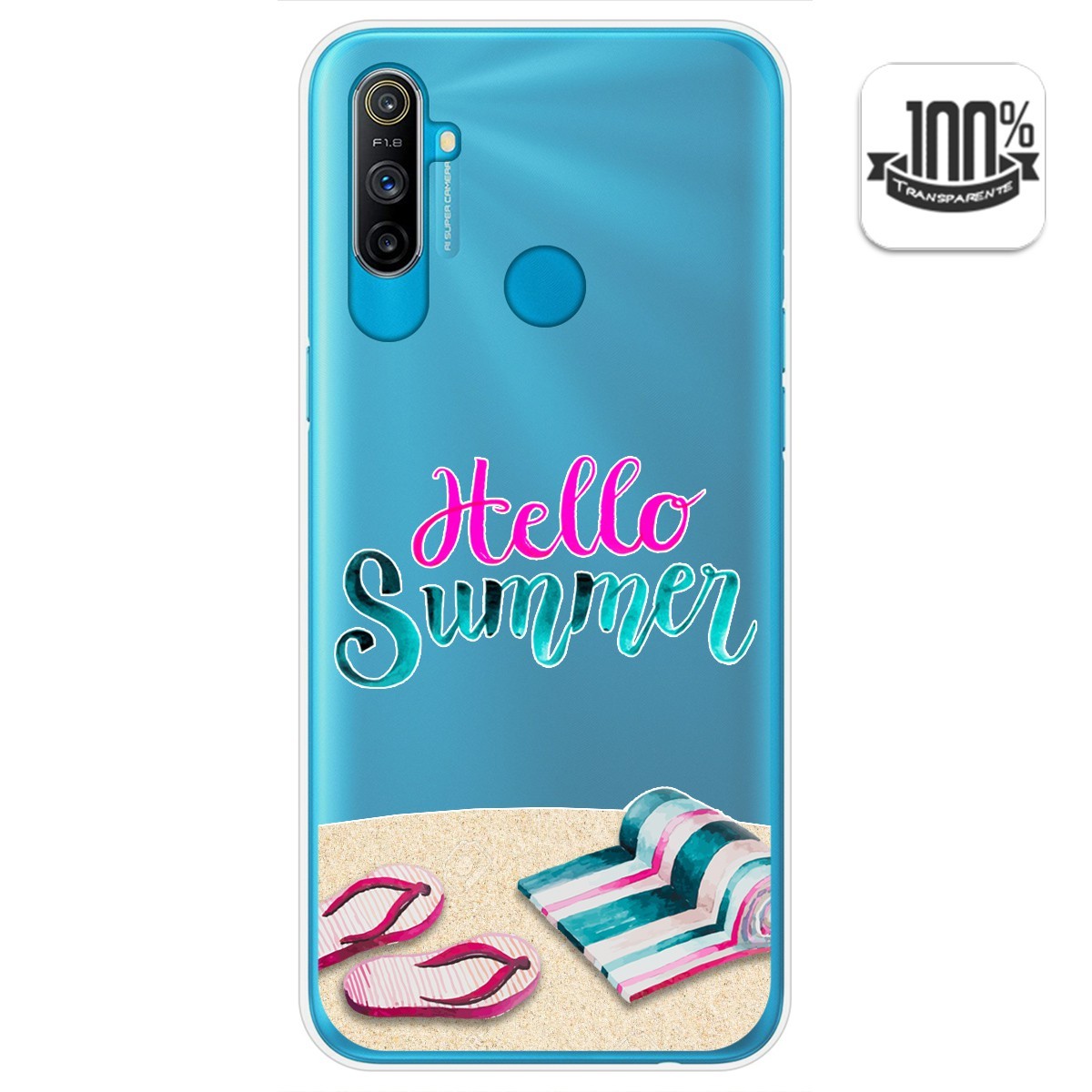 Funda Gel Transparente para Realme C3 diseño Summer Dibujos