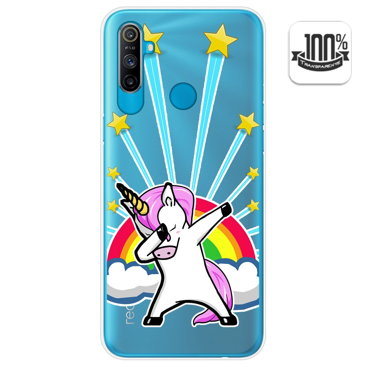 Funda Gel Transparente para Realme C3 diseño Unicornio Dibujos