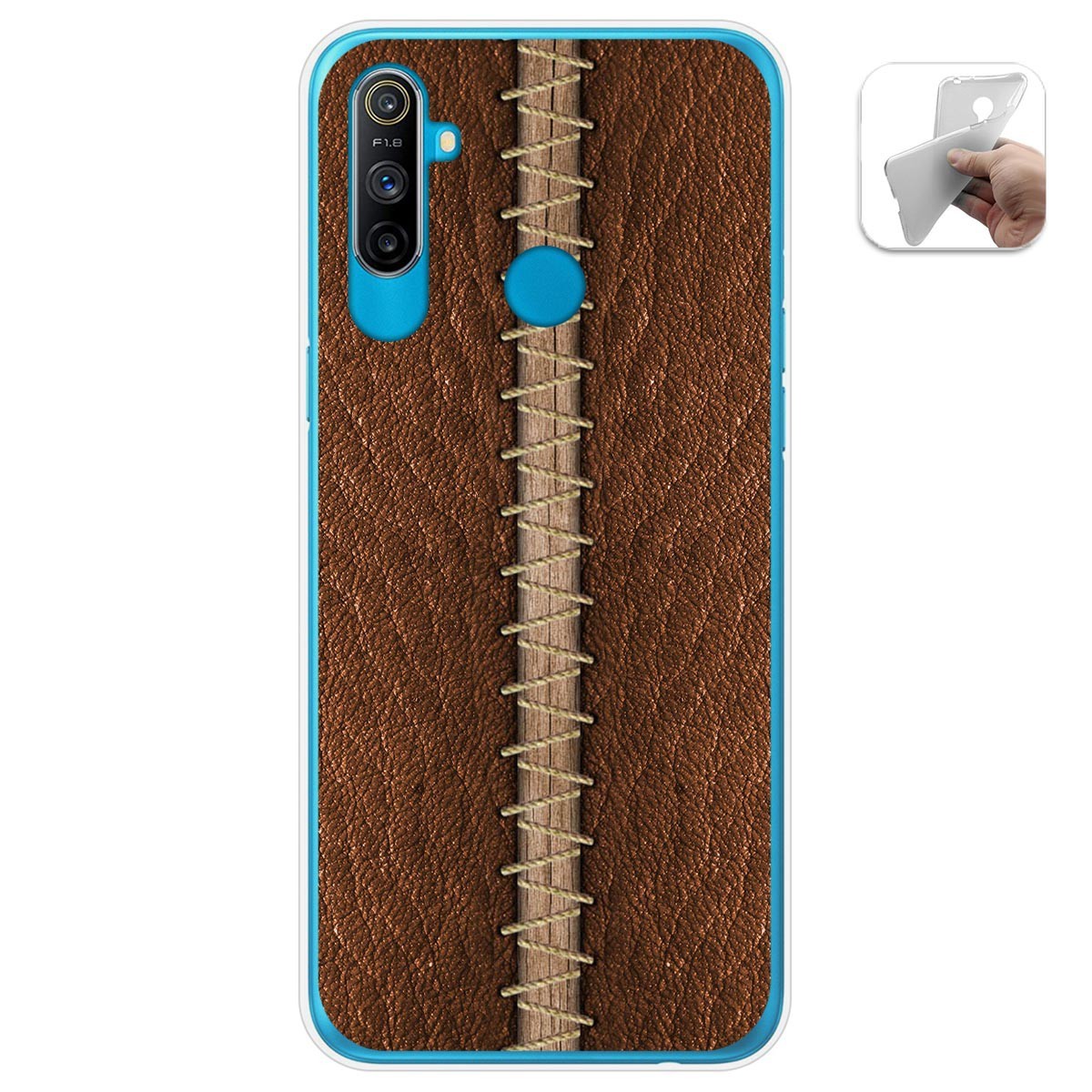 Funda Gel Tpu para Realme C3 diseño Cuero 01 Dibujos