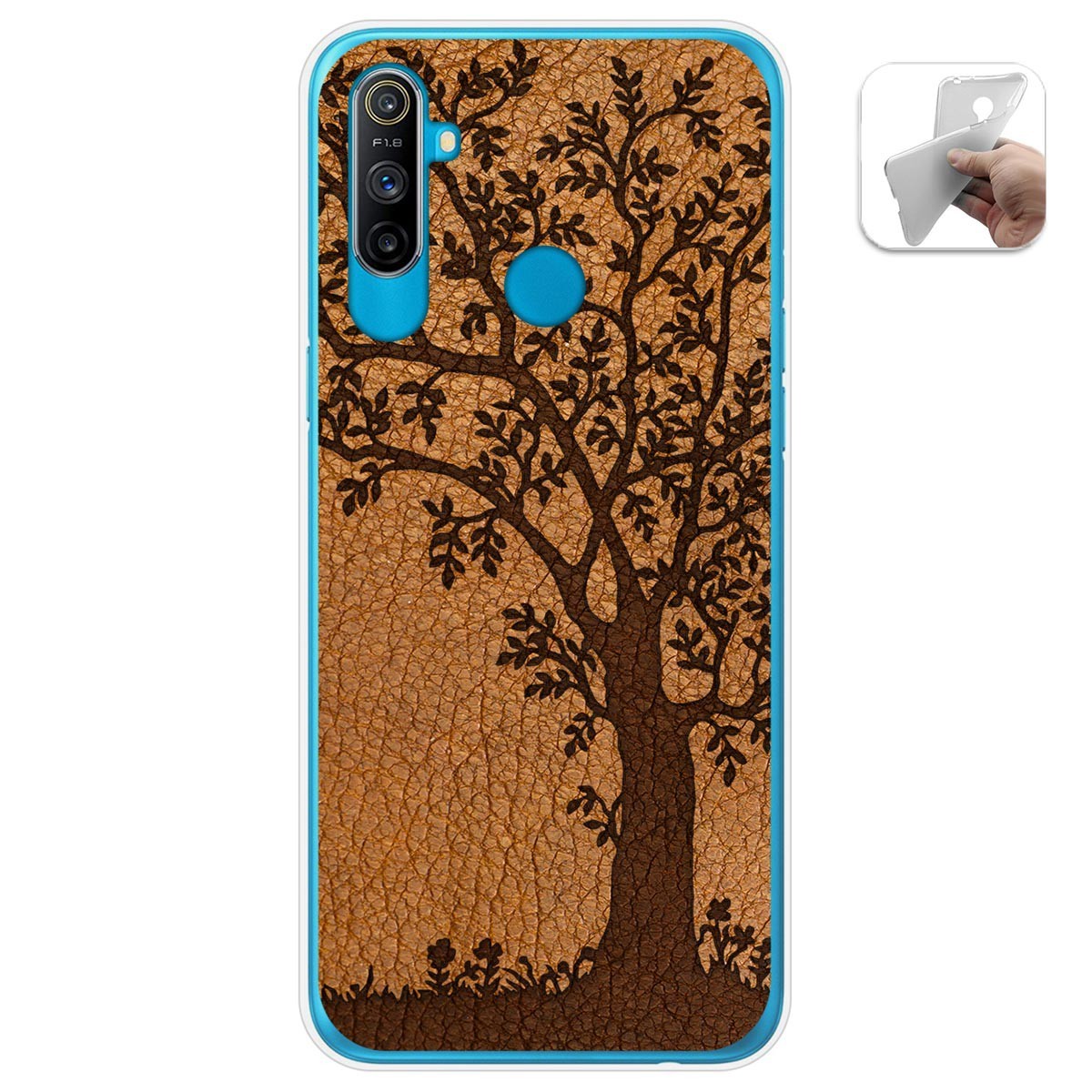 Funda Gel Tpu para Realme C3 diseño Cuero 03 Dibujos