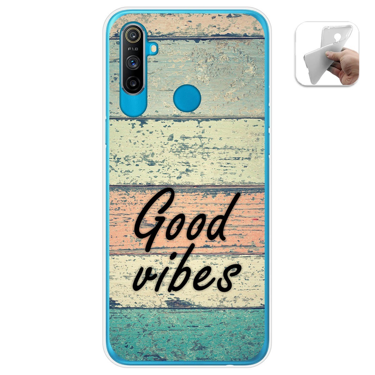 Funda Gel Tpu para Realme C3 diseño Madera 01 Dibujos
