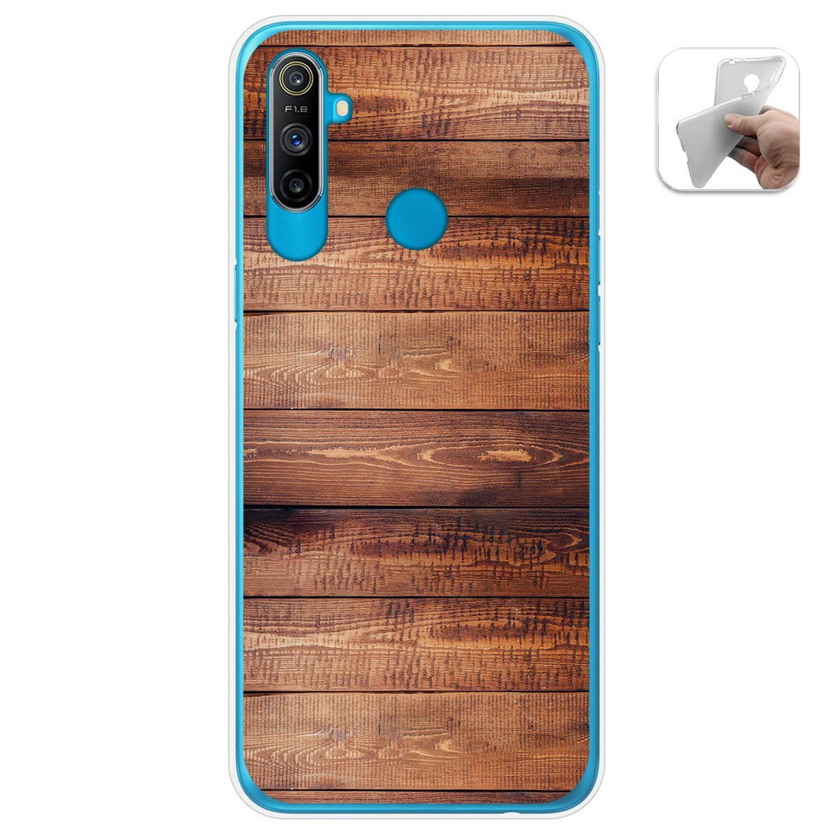 Funda Gel Tpu para Realme C3 diseño Madera 02 Dibujos