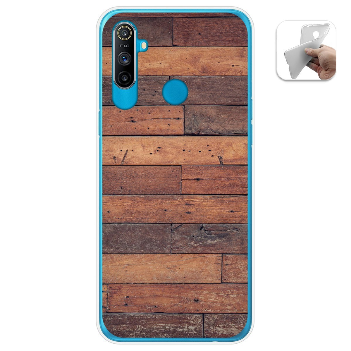 Funda Gel Tpu para Realme C3 diseño Madera 03 Dibujos