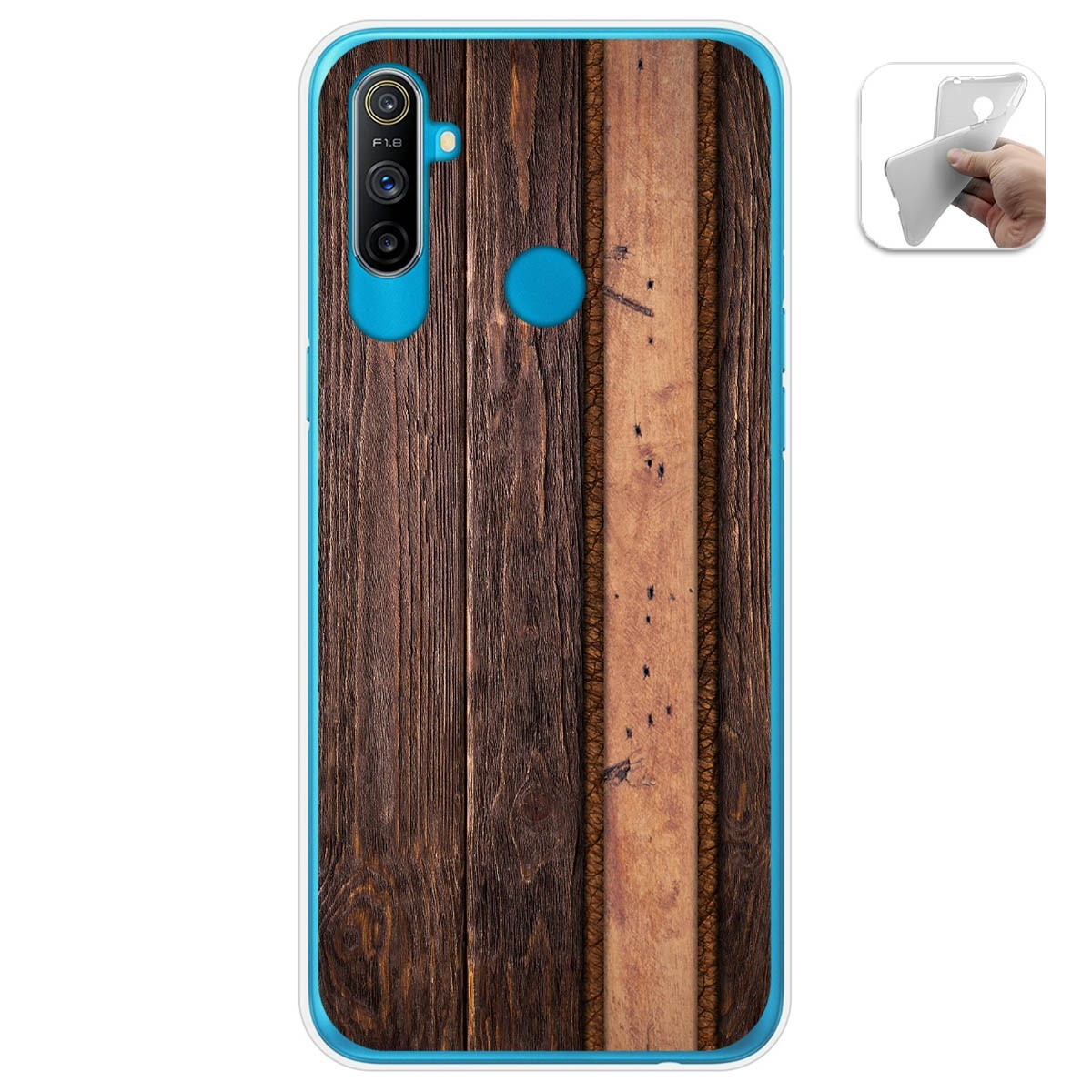 Funda Gel Tpu para Realme C3 diseño Madera 05 Dibujos
