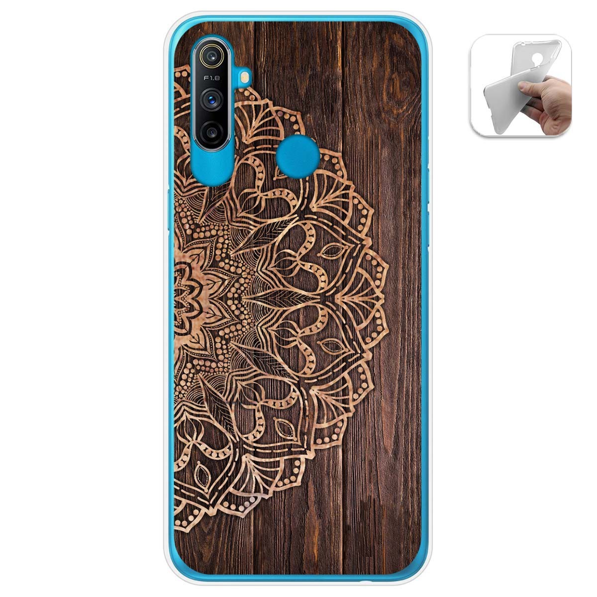 Funda Gel Tpu para Realme C3 diseño Madera 06 Dibujos