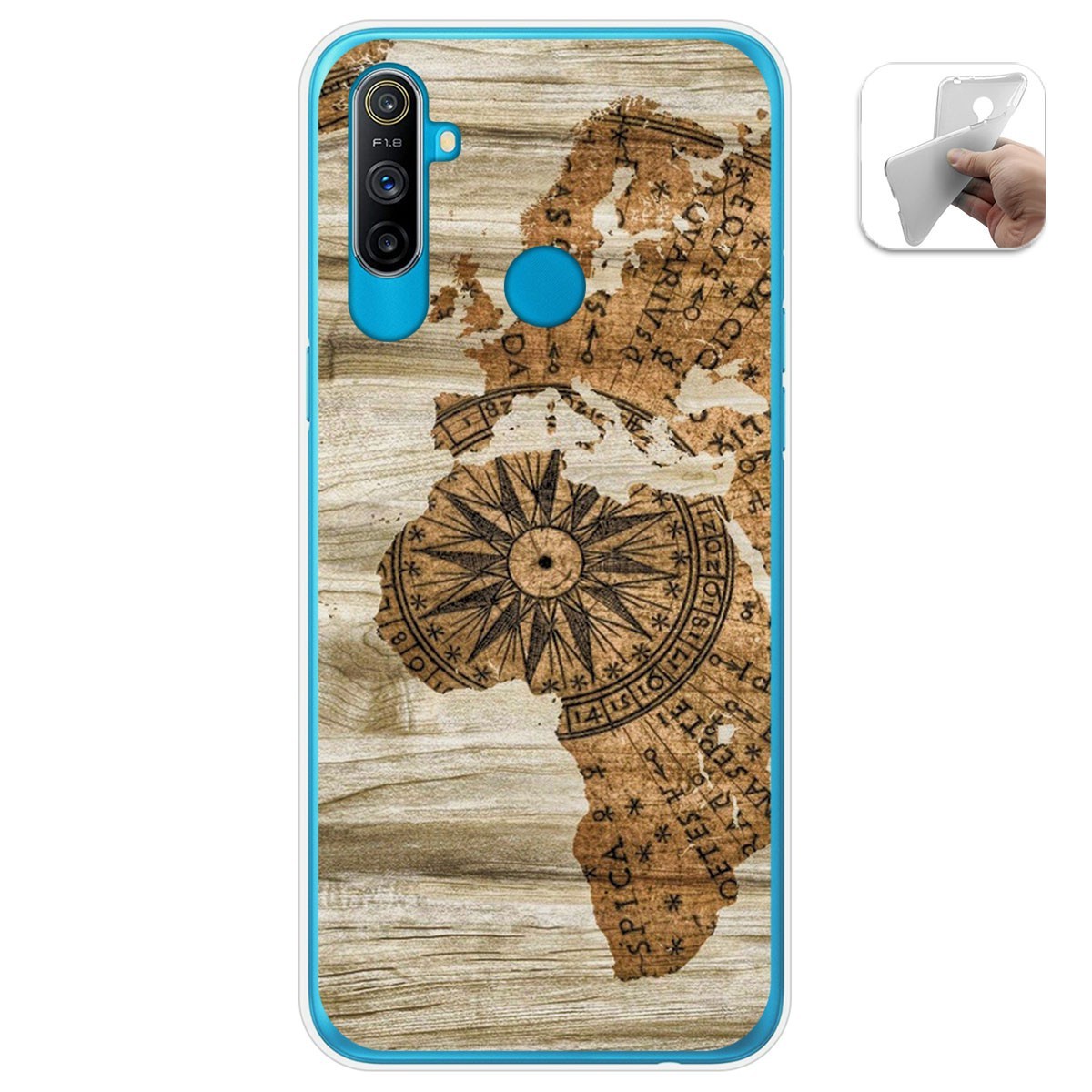 Funda Gel Tpu para Realme C3 diseño Madera 07 Dibujos