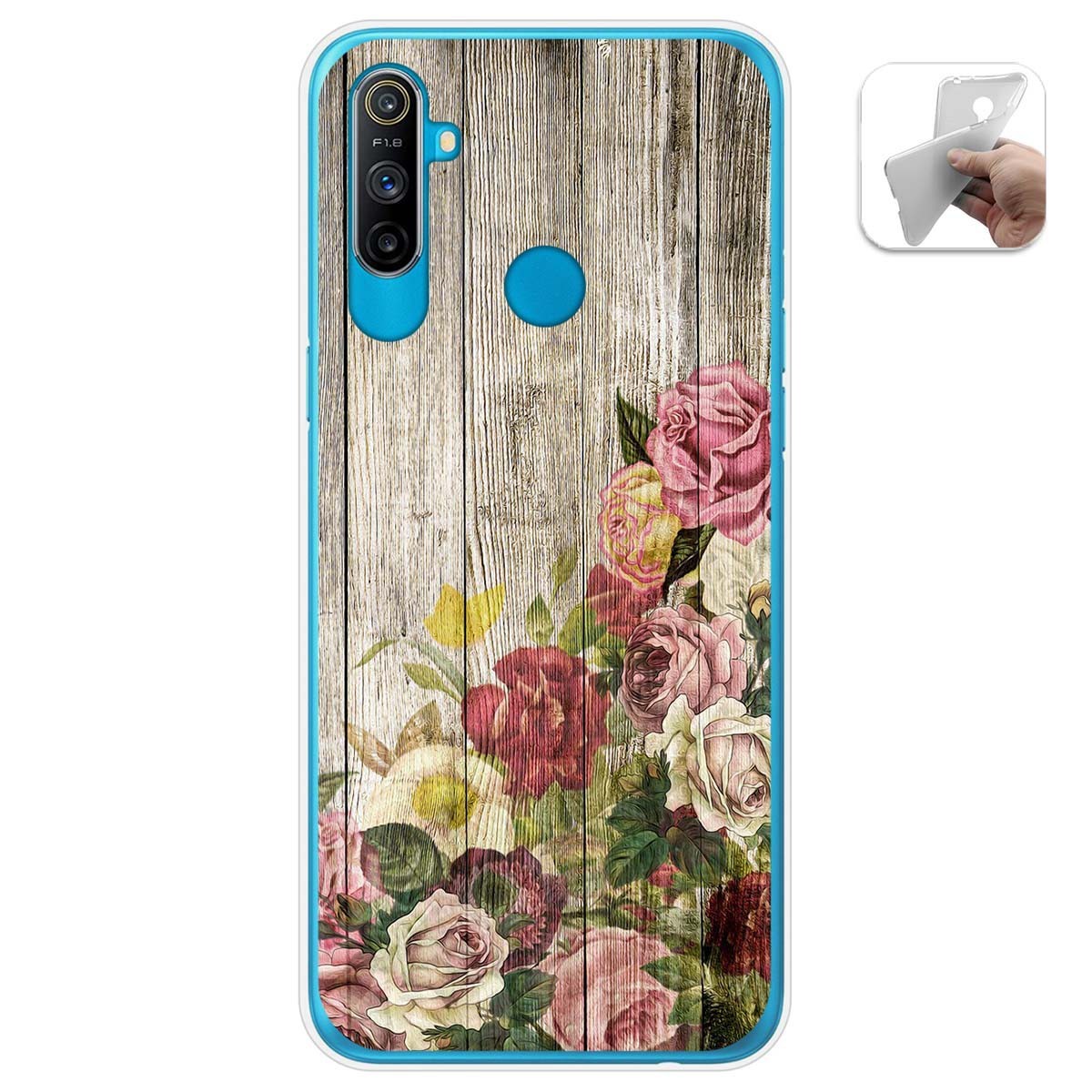 Funda Gel Tpu para Realme C3 diseño Madera 08 Dibujos
