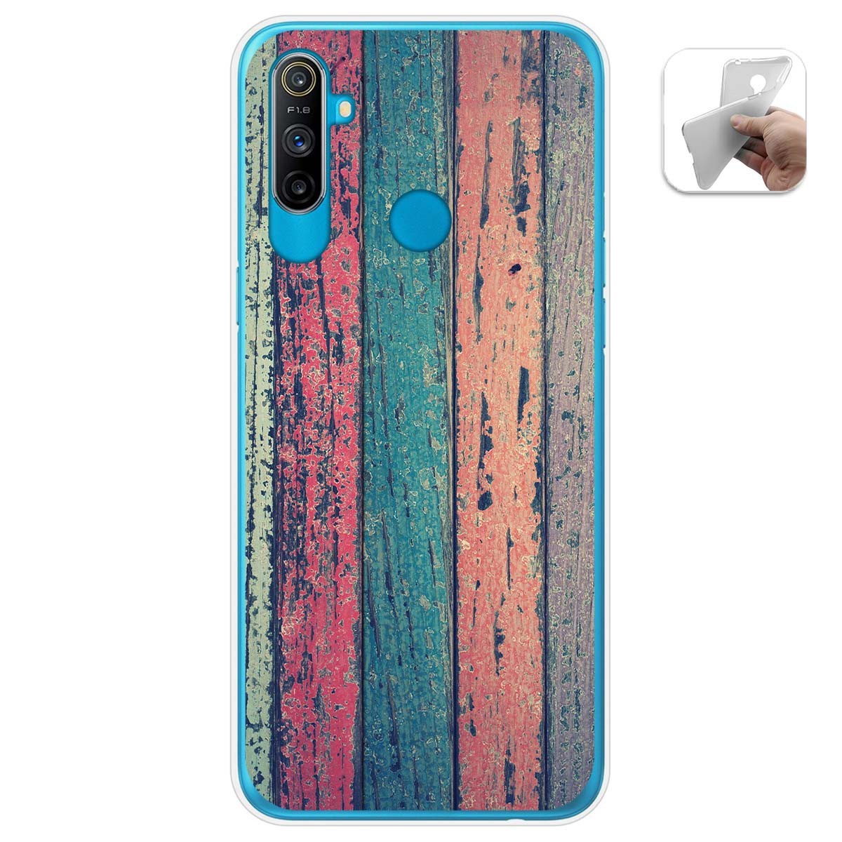 Funda Gel Tpu para Realme C3 diseño Madera 10 Dibujos