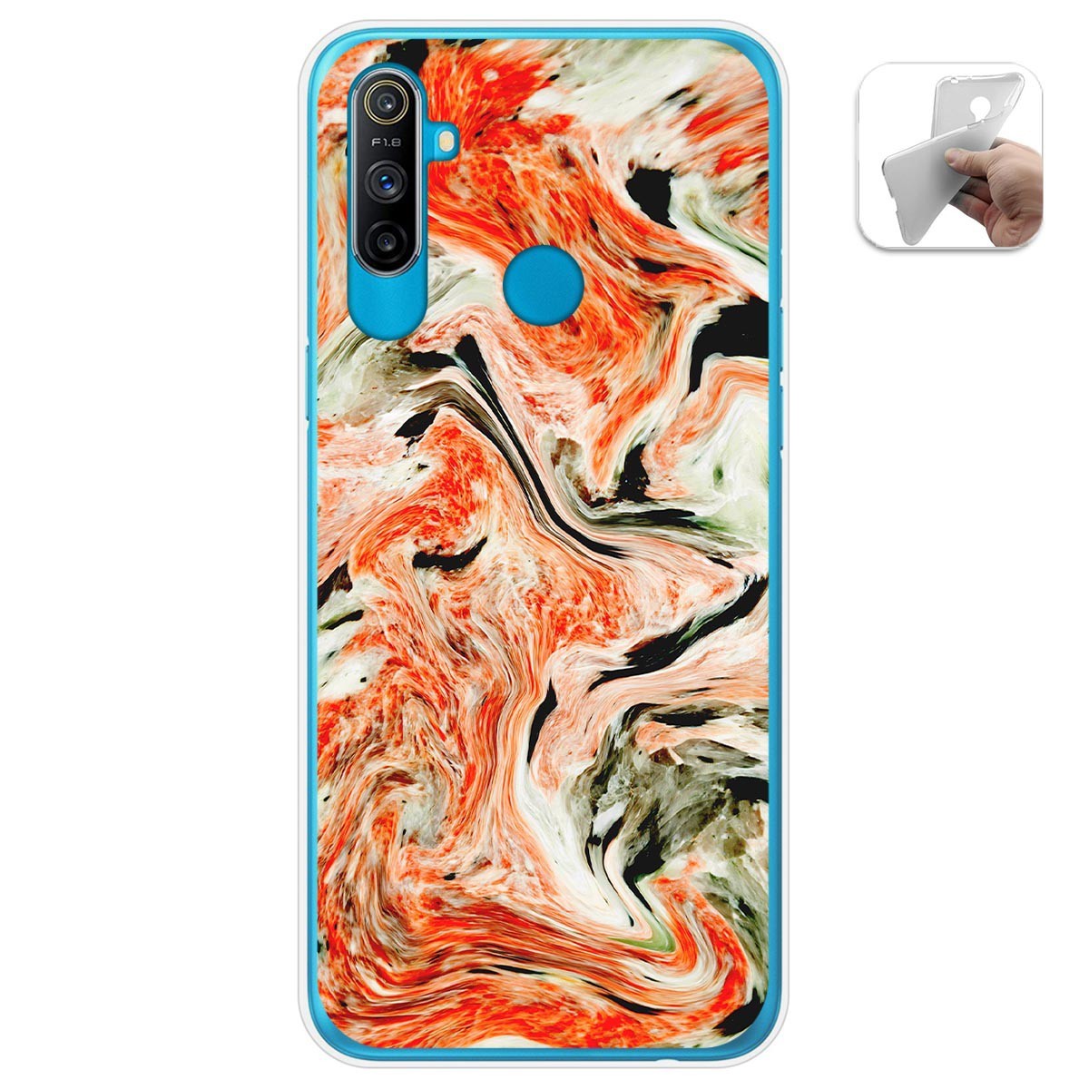 Funda Gel Tpu para Realme C3 diseño Mármol 12 Dibujos