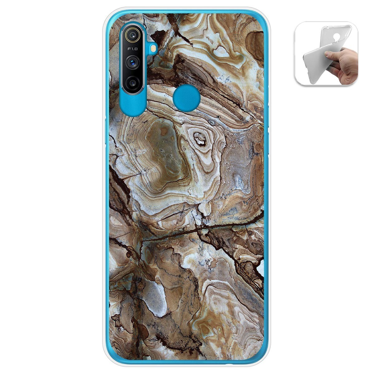 Funda Gel Tpu para Realme C3 diseño Mármol 14 Dibujos