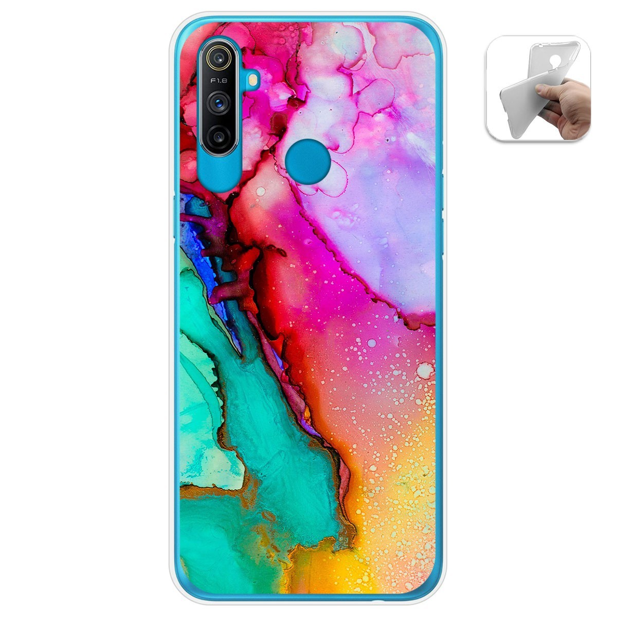 Funda Gel Tpu para Realme C3 diseño Mármol 15 Dibujos