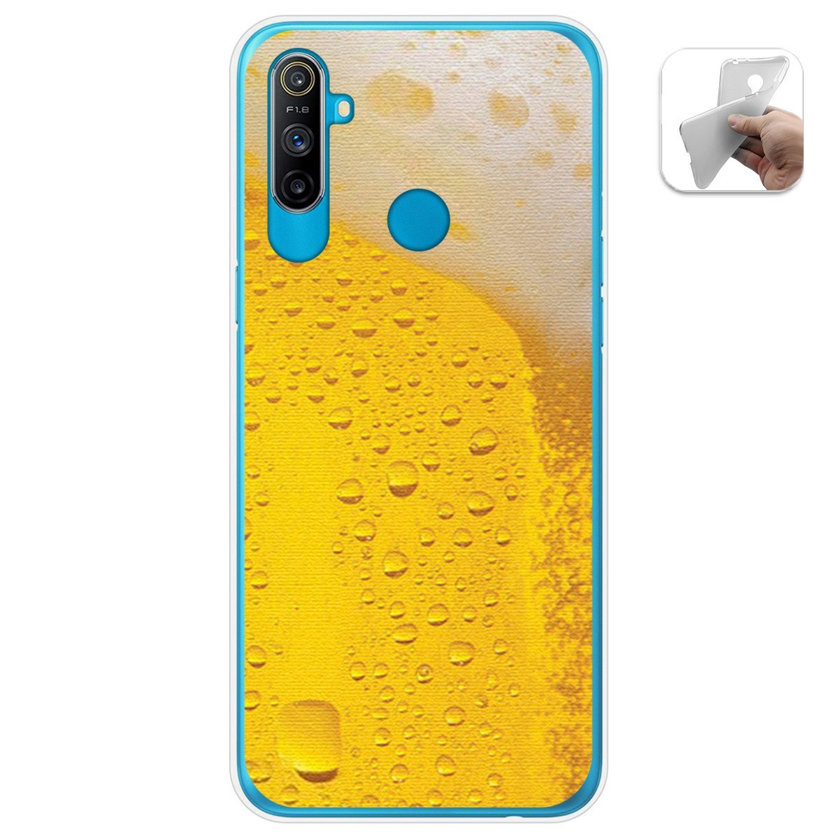 Funda Gel Tpu para Realme C3 diseño Cerveza Dibujos