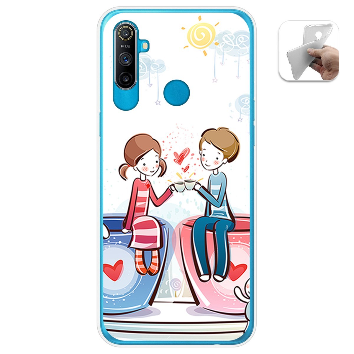 Funda Gel Tpu para Realme C3 diseño Café Dibujos