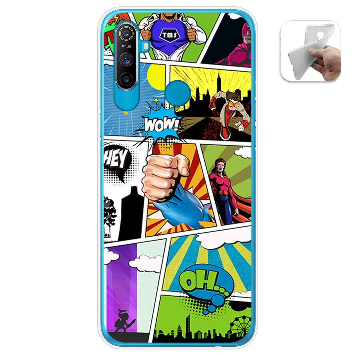 Funda Gel Tpu para Realme C3 diseño Comic Dibujos