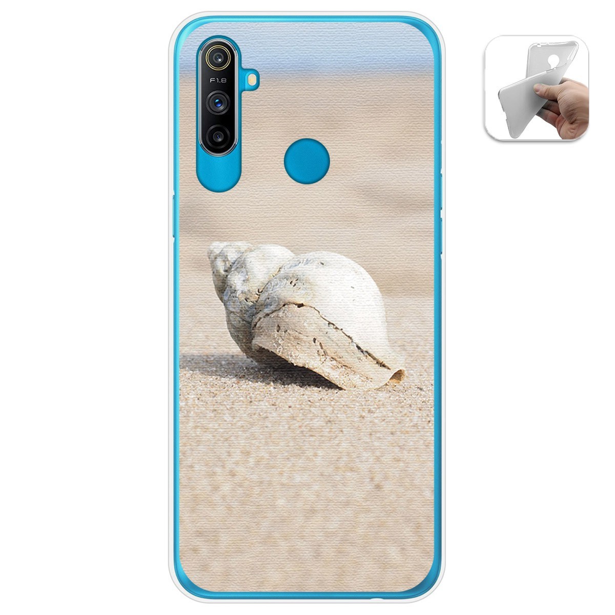 Funda Gel Tpu para Realme C3 diseño Concha Dibujos