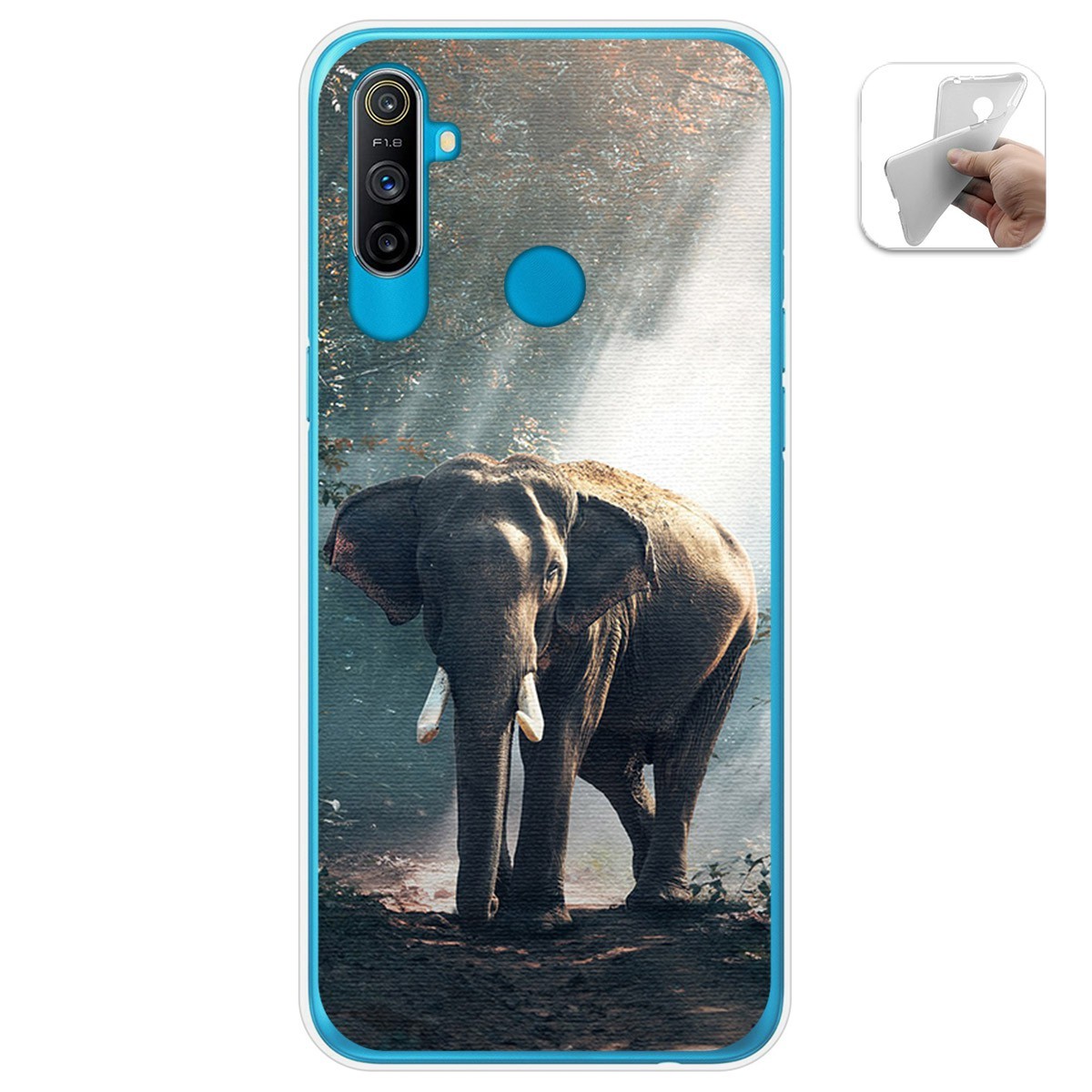 Funda Gel Tpu para Realme C3 diseño Elefante Dibujos