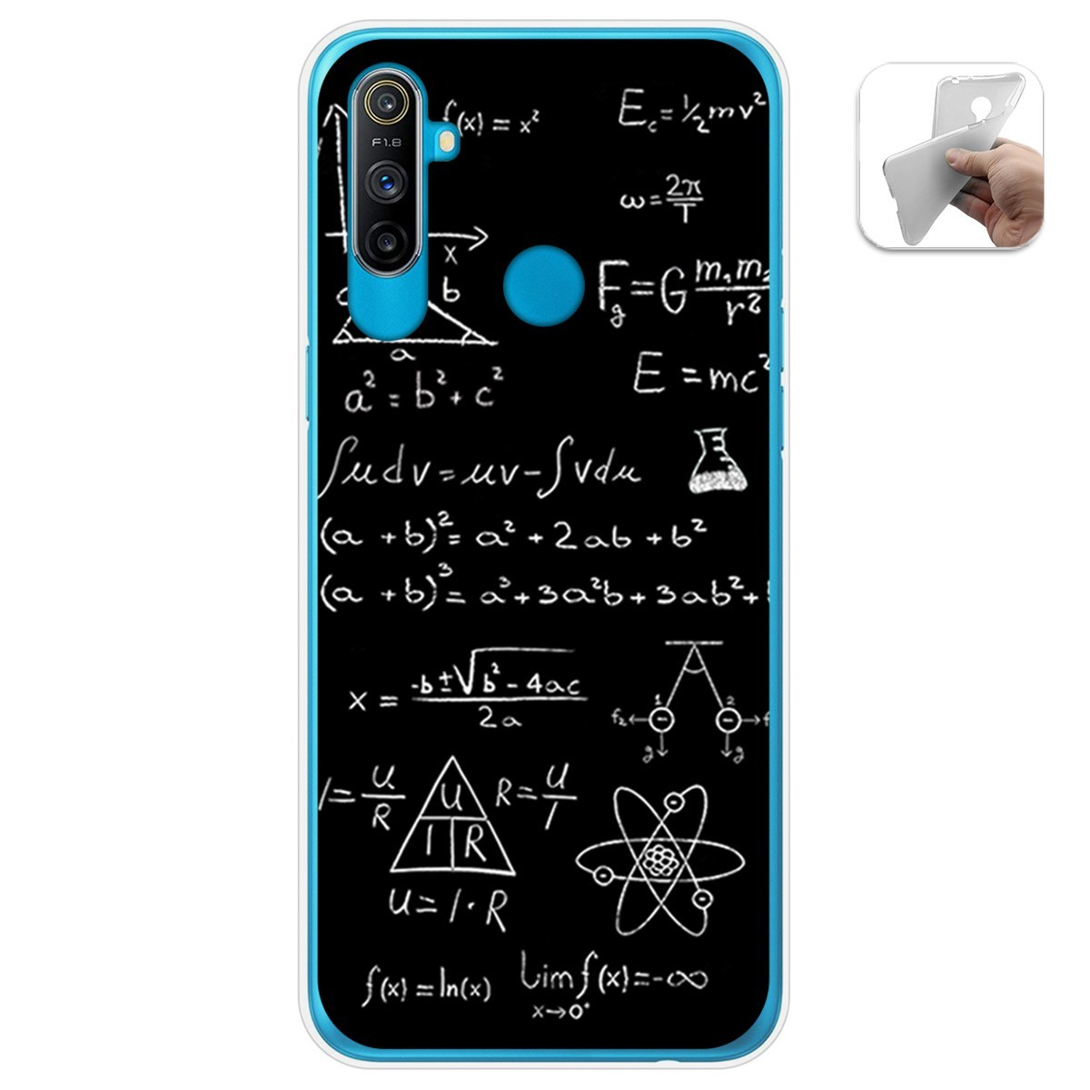 Funda Gel Tpu para Realme C3 diseño Formulas Dibujos