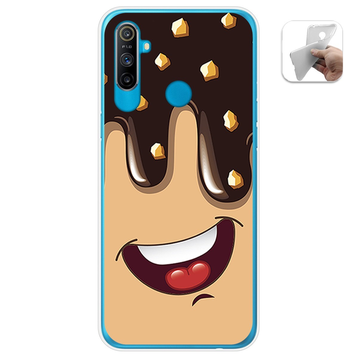 Funda Gel Tpu para Realme C3 diseño Helado Chocolate Dibujos