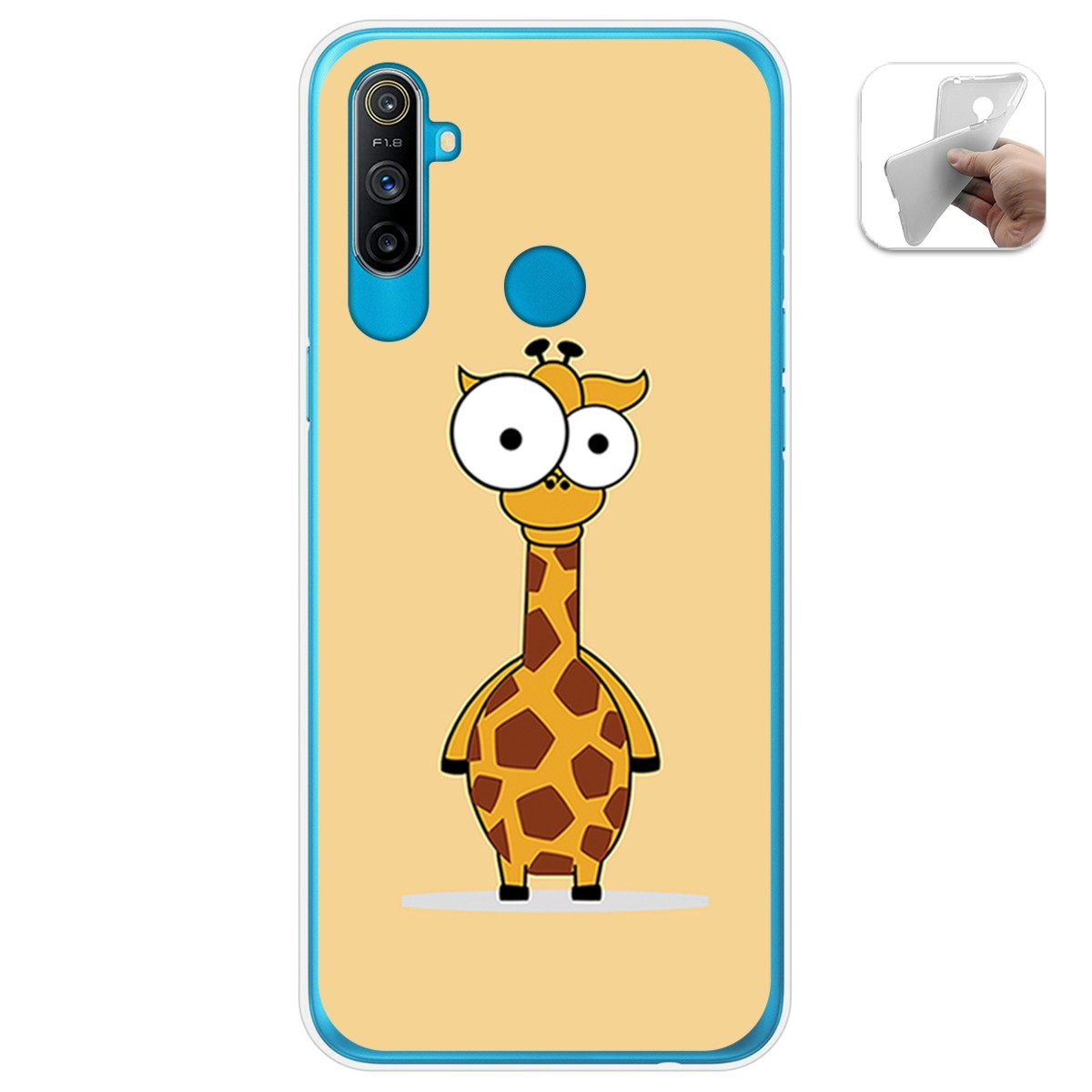 Funda Gel Tpu para Realme C3 diseño Jirafa Dibujos
