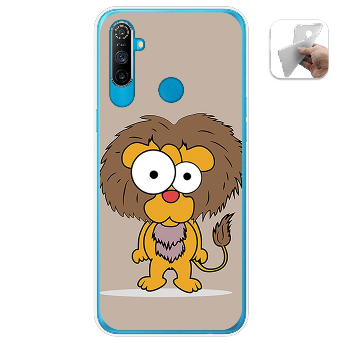 Funda Gel Tpu para Realme C3 diseño Leon Dibujos