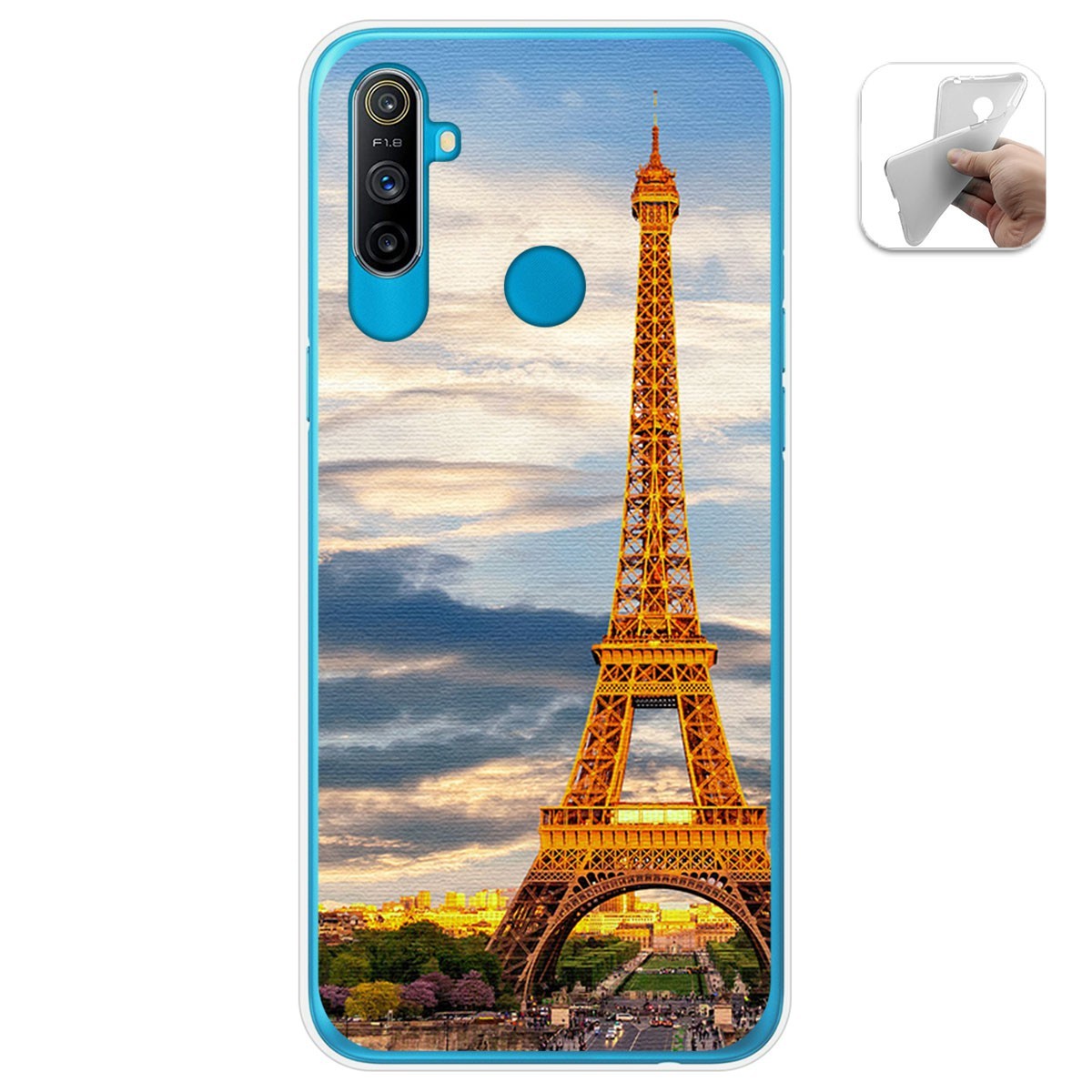Funda Gel Tpu para Realme C3 diseño Paris Dibujos