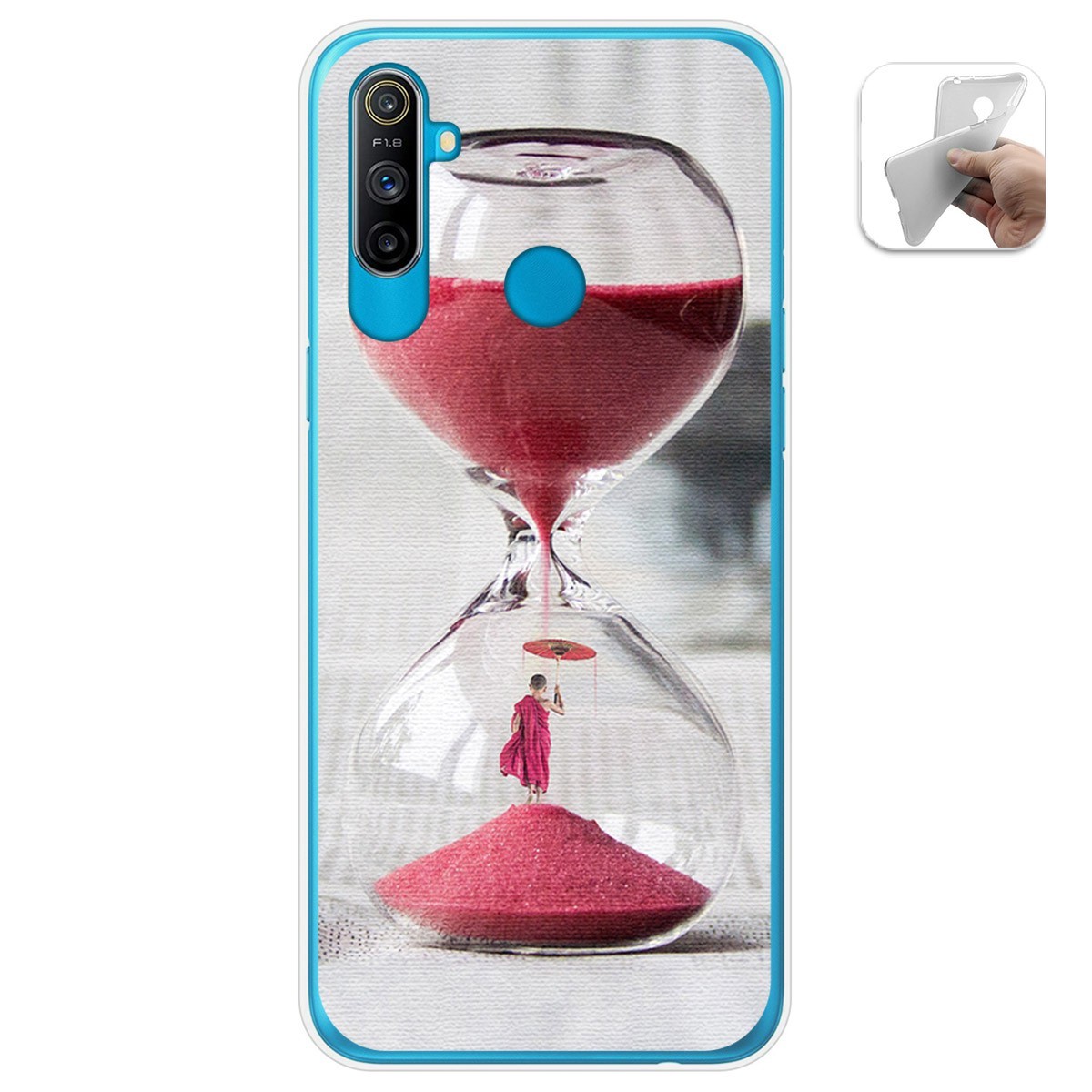 Funda Gel Tpu para Realme C3 diseño Reloj Dibujos
