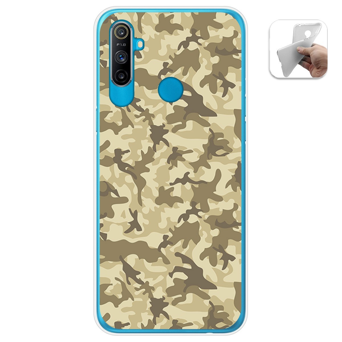 Funda Gel Tpu para Realme C3 diseño Sand Camuflaje Dibujos