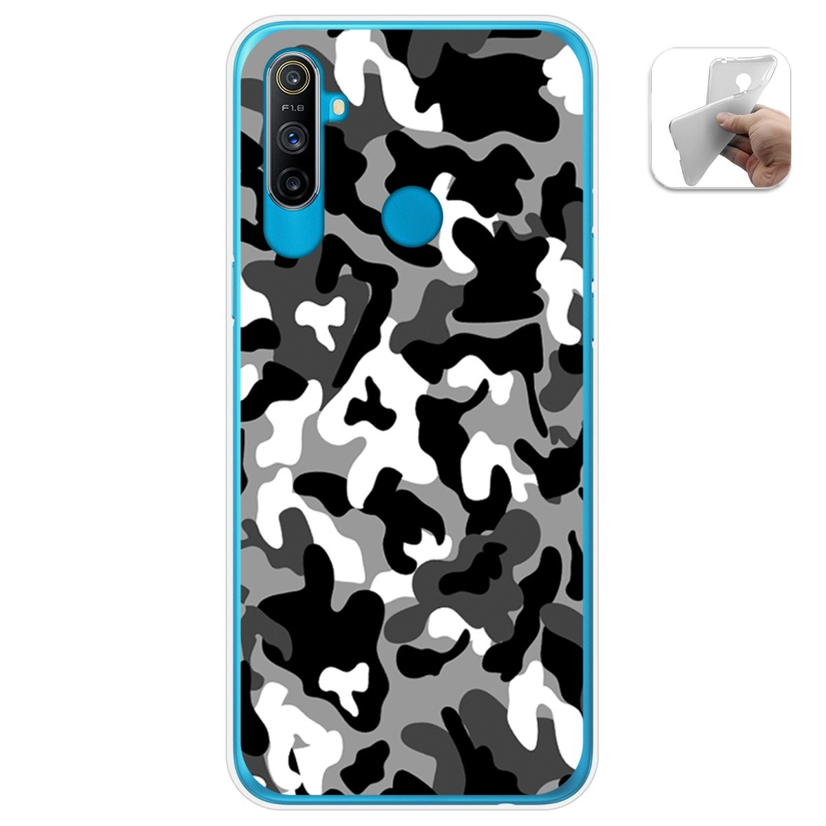 Funda Gel Tpu para Realme C3 diseño Snow Camuflaje Dibujos
