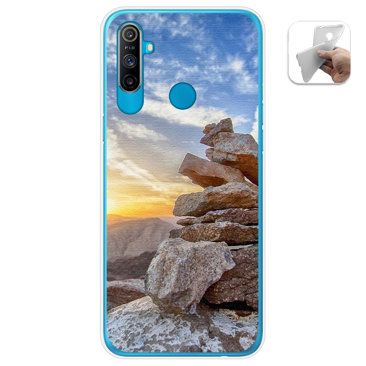 Funda Gel Tpu para Realme C3 diseño Sunset Dibujos