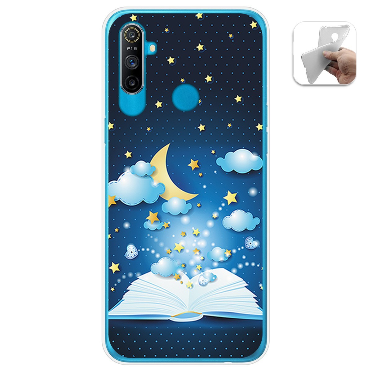Funda Gel Tpu para Realme C3 diseño Libro Cuentos Dibujos