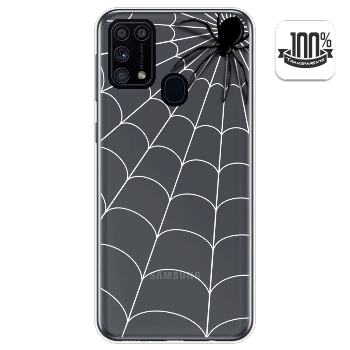 Funda Gel Transparente para Samsung Galaxy M31 diseño Araña Dibujos