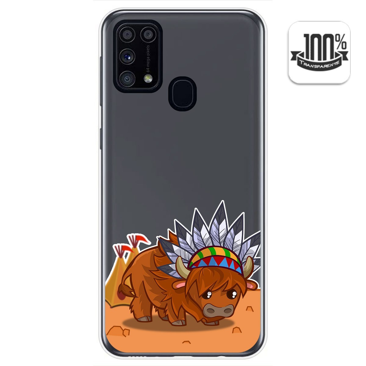 Funda Gel Transparente para Samsung Galaxy M31 diseño Bufalo Dibujos