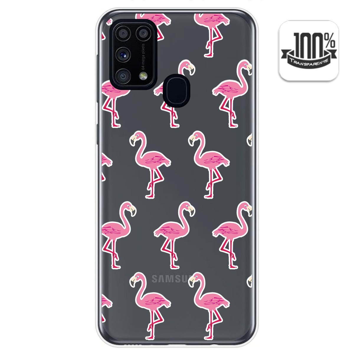 Funda Gel Transparente para Samsung Galaxy M31 diseño Flamenco Dibujos