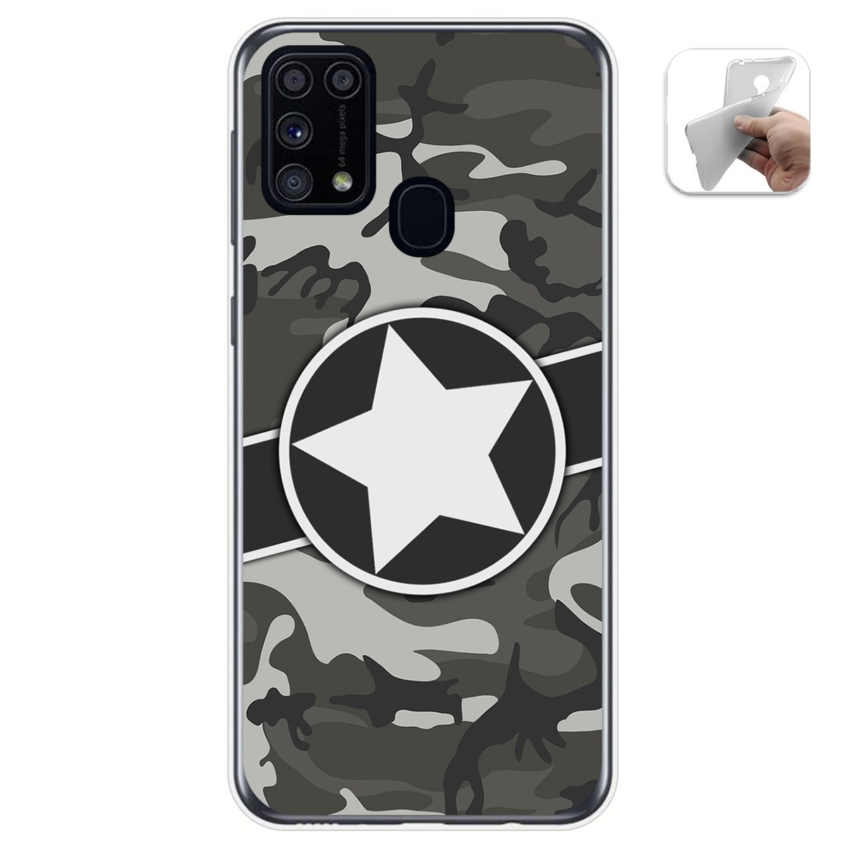 Funda Gel Tpu para Samsung Galaxy M31 diseño Camuflaje 02 Dibujos