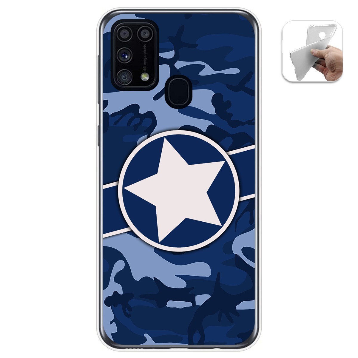 Funda Gel Tpu para Samsung Galaxy M31 diseño Camuflaje 03 Dibujos
