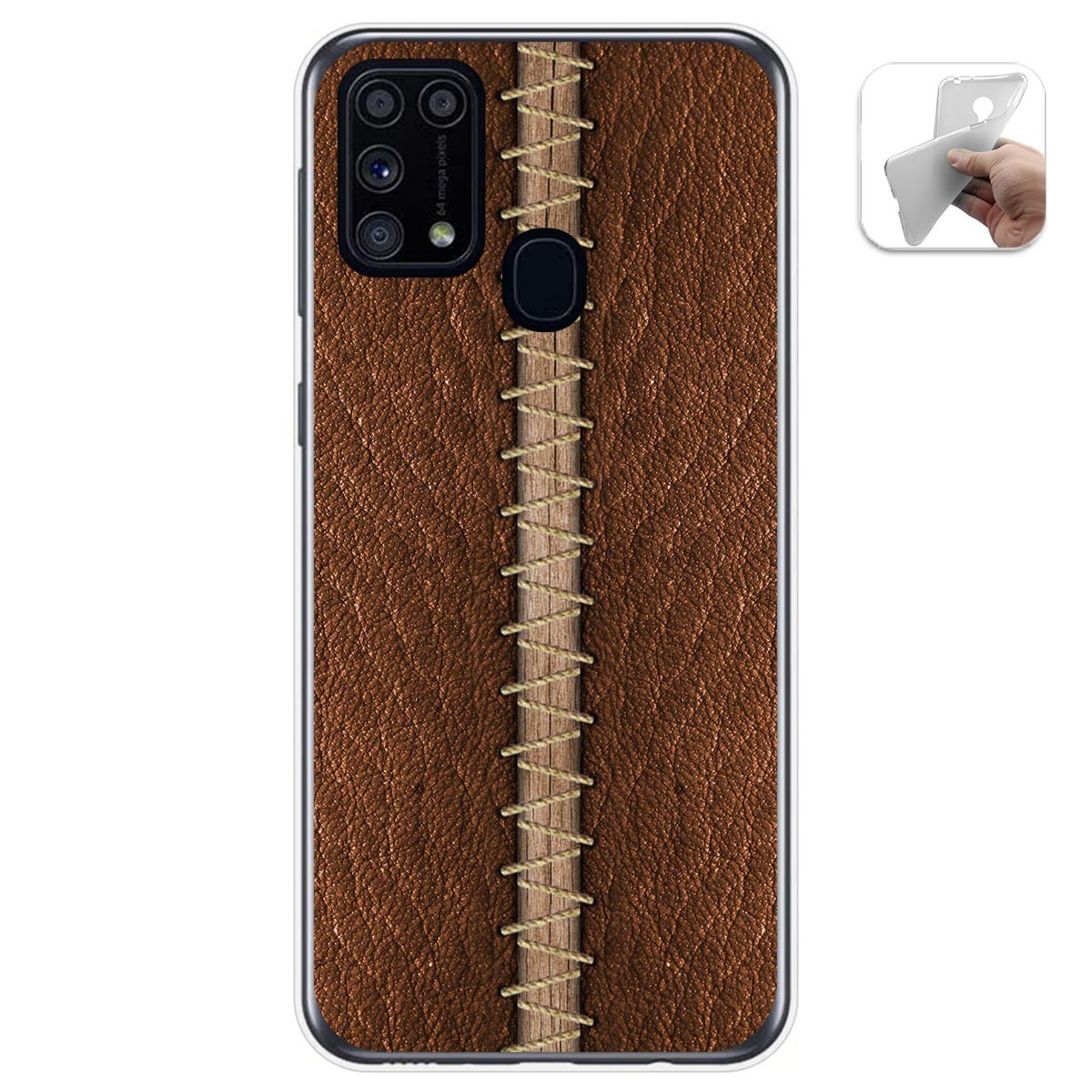 Funda Gel Tpu para Samsung Galaxy M31 diseño Cuero 01 Dibujos