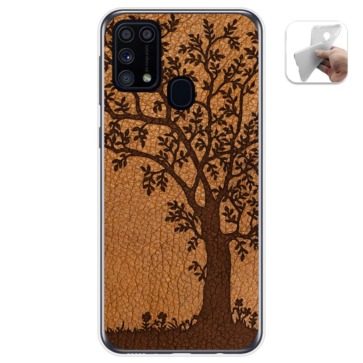 Funda Gel Tpu para Samsung Galaxy M31 diseño Cuero 03 Dibujos