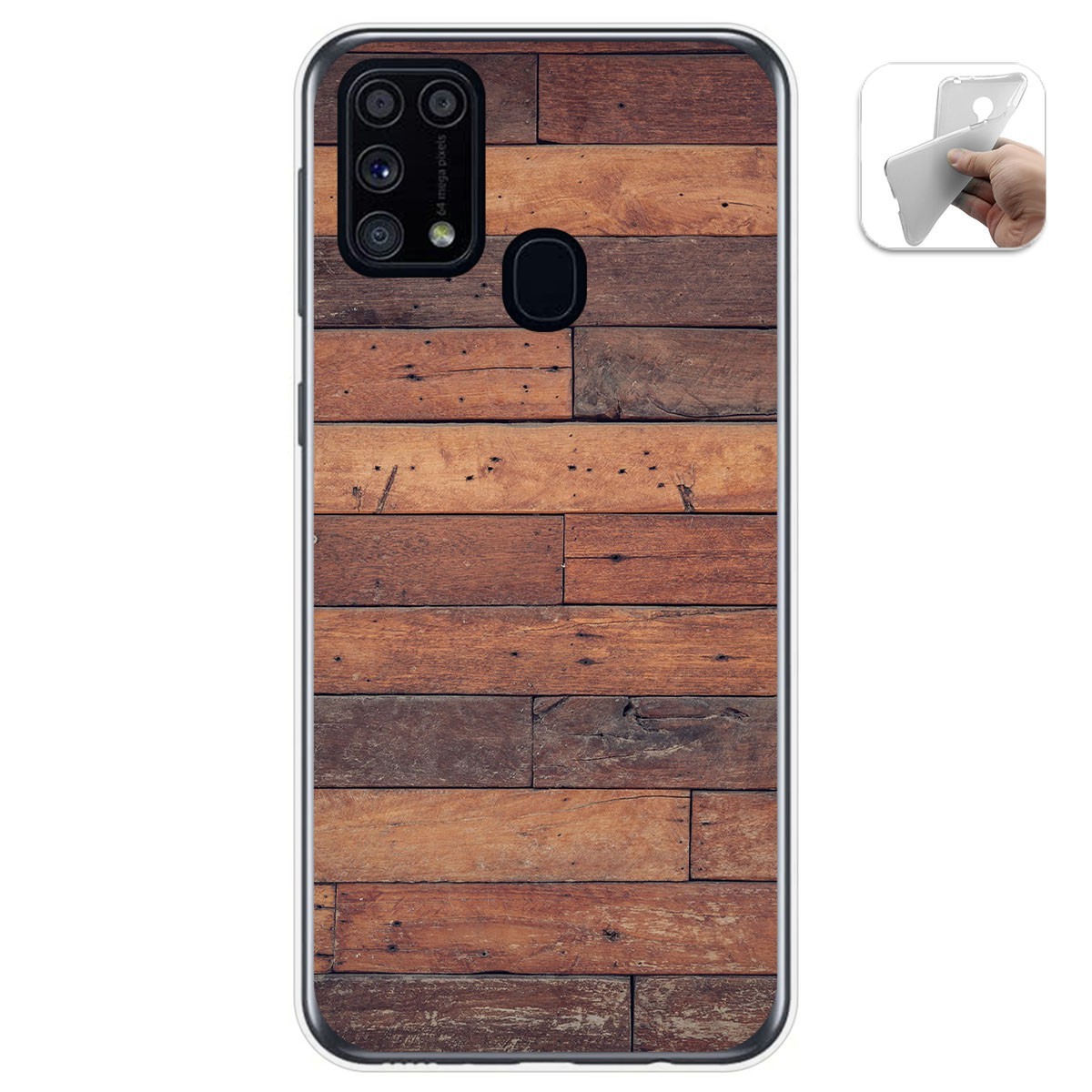 Funda Gel Tpu para Samsung Galaxy M31 diseño Madera 03 Dibujos