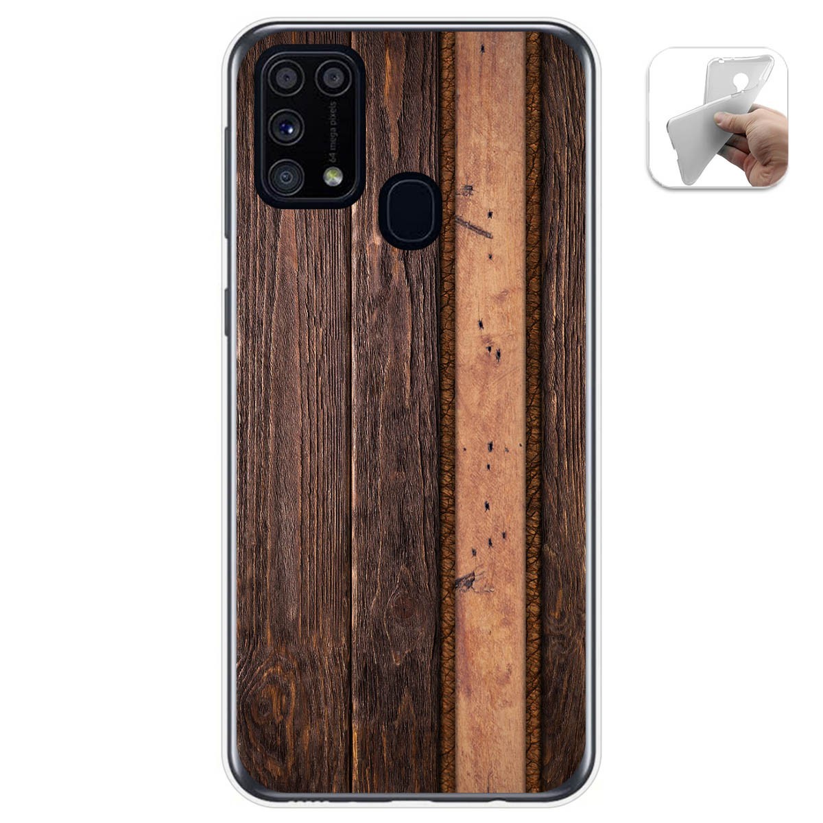 Funda Gel Tpu para Samsung Galaxy M31 diseño Madera 05 Dibujos