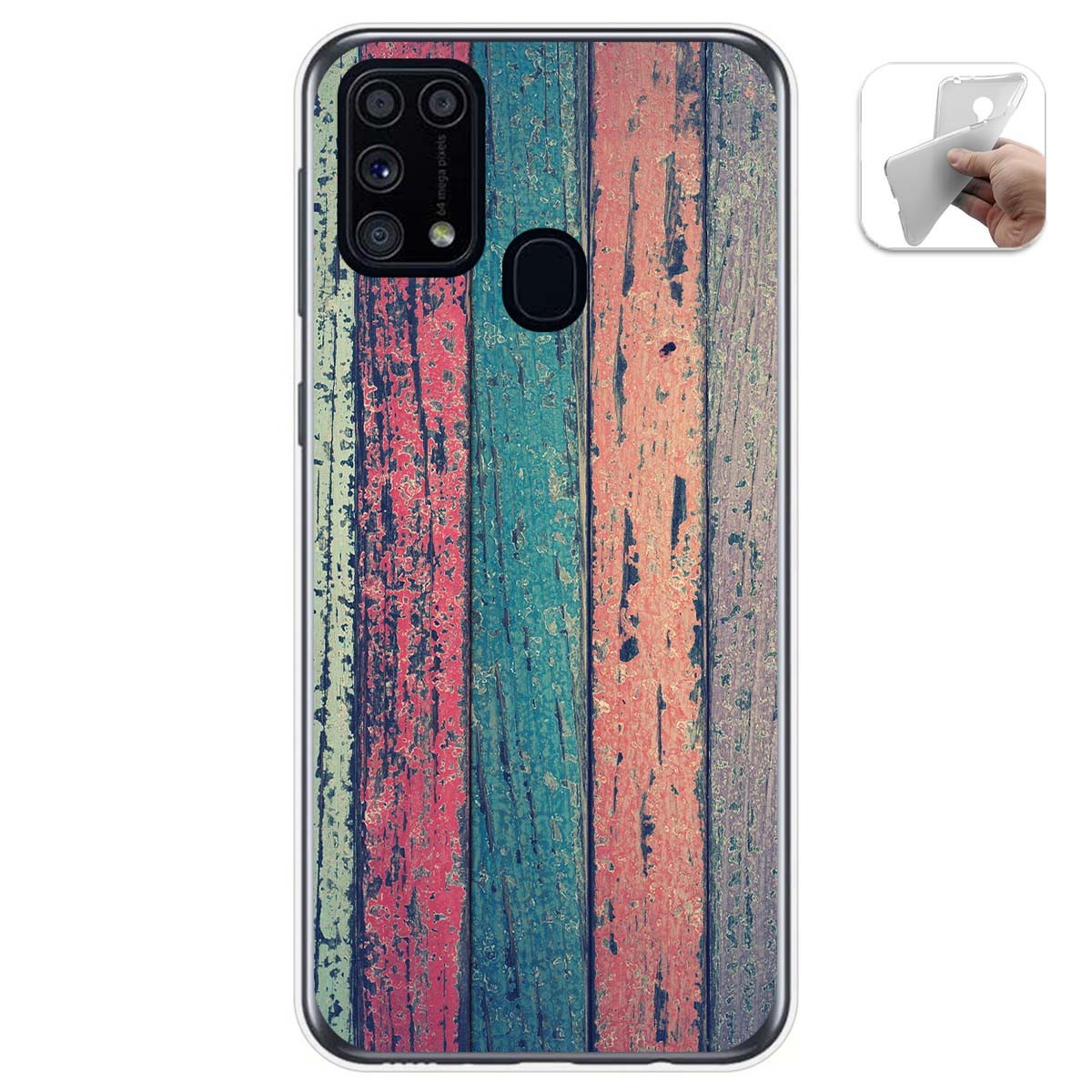 Funda Gel Tpu para Samsung Galaxy M31 diseño Madera 10 Dibujos