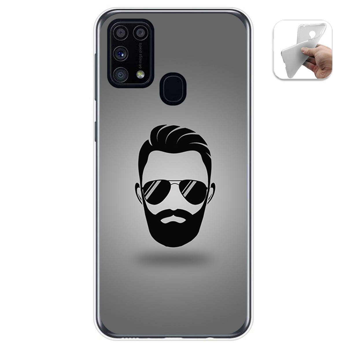 Funda Gel Tpu para Samsung Galaxy M31 diseño Barba Dibujos