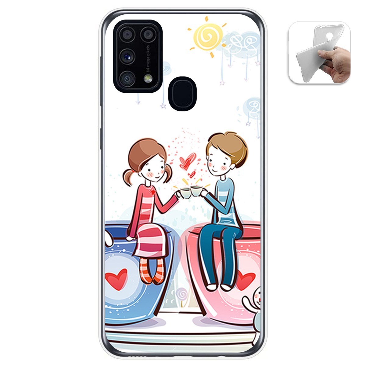 Funda Gel Tpu para Samsung Galaxy M31 diseño Café Dibujos