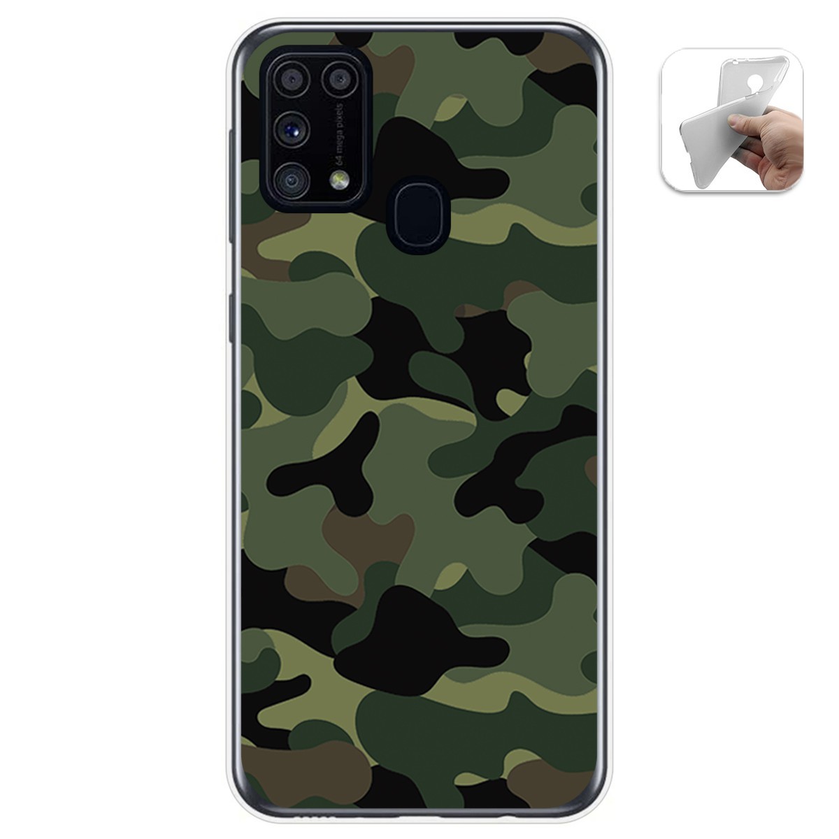 Funda Gel Tpu para Samsung Galaxy M31 diseño Camuflaje Dibujos