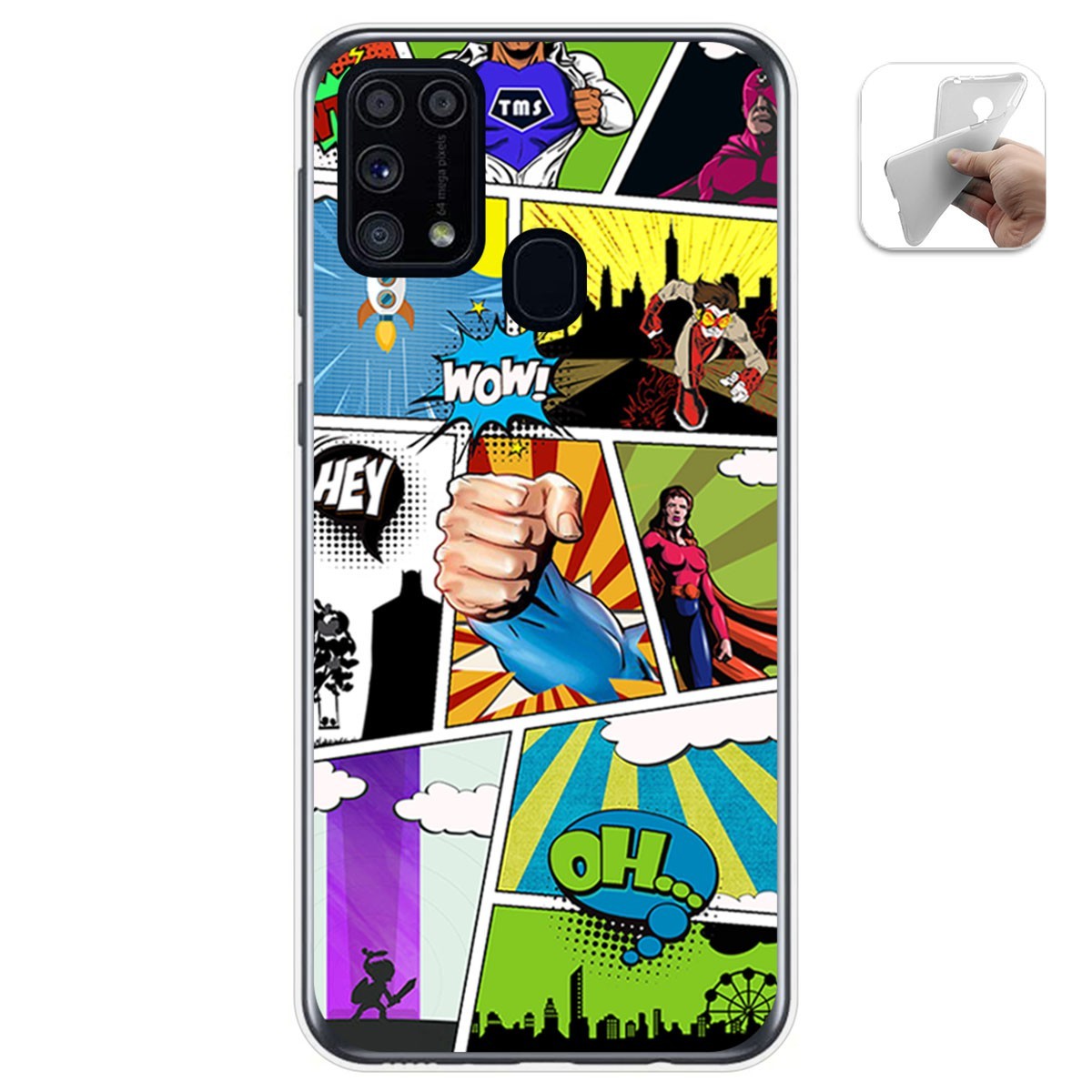Funda Gel Tpu para Samsung Galaxy M31 diseño Comic Dibujos