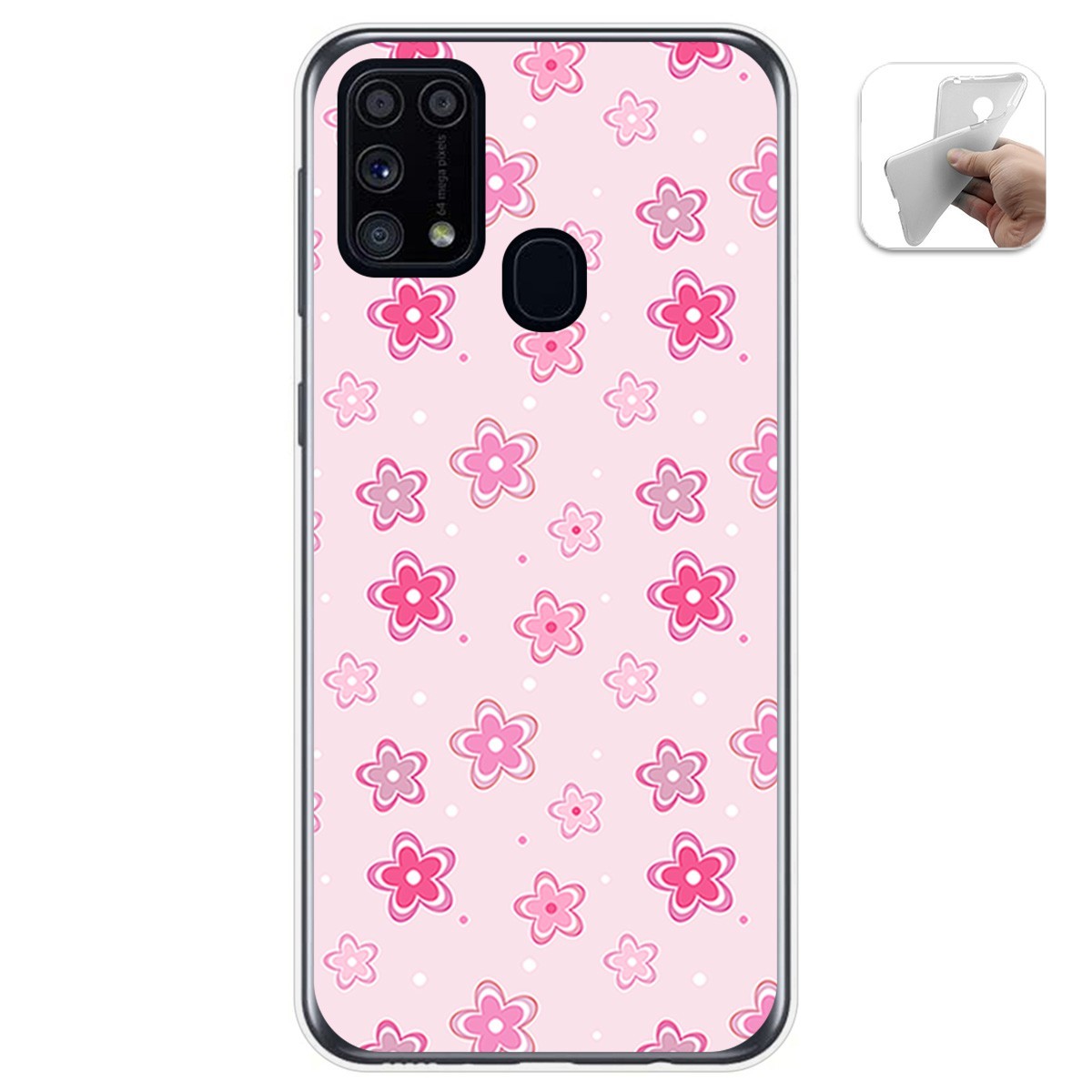 Funda Gel Tpu para Samsung Galaxy M31 diseño Flores Dibujos