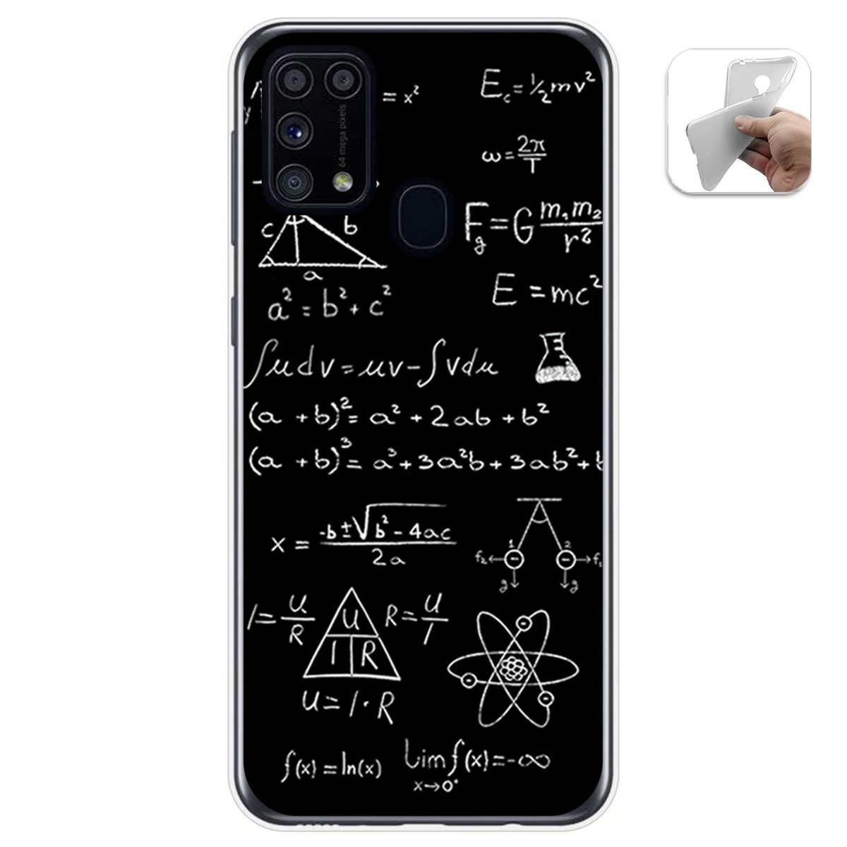 Funda Gel Tpu para Samsung Galaxy M31 diseño Formulas Dibujos