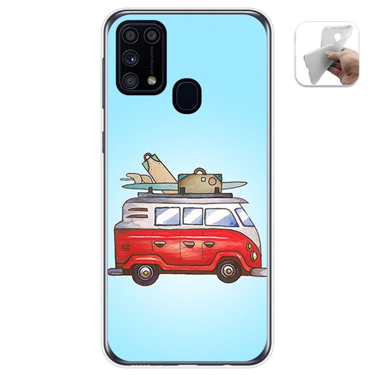 Funda Gel Tpu para Samsung Galaxy M31 diseño Furgoneta Dibujos