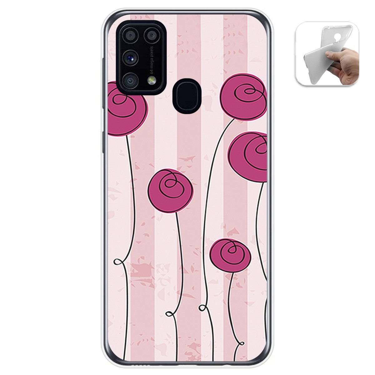 Funda Gel Tpu para Samsung Galaxy M31 diseño Flores Vintage Dibujos