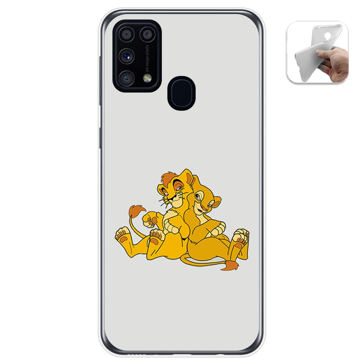 Funda Gel Tpu para Samsung Galaxy M31 diseño Leones Dibujos