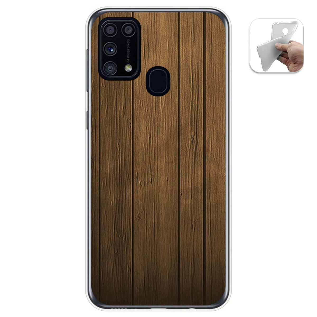 Funda Gel Tpu para Samsung Galaxy M31 diseño Madera Dibujos